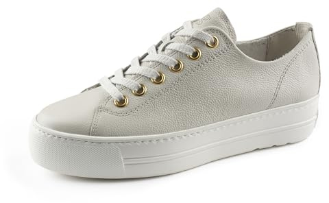 Paul Green Damen SUPER Soft Pauls, Frauen Low-Top Sneaker,Sportschuhe,Freizeitschuhe,Turnschuhe,Laufschuhe,schnürschuhe,Offwhite (Ivory/Gold),40.5 EU / 7 UK