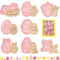 Shinybox Cortadores de Galletas de Pascua, 8 Piezas Moldes para Pastel de Pascua, Cortador de Galletas de Plástico 3D, Moldes Galletas para Niños, Cookie Cutter Deco de Pasteles de Galletas(C)