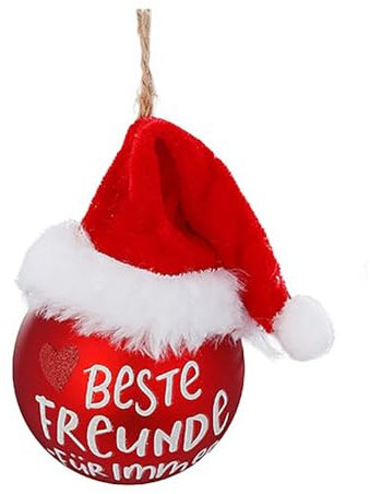 Weihnachtskugeln Geschenk mit Spruch Beste Mama Bester Papa Christbaumschmuck Kugel 6cm (Beste Freunde)