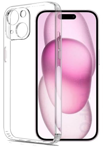 YOFO Back Cover for Apple iPhone 15 (SlimFlexible|Silicone|Transparent|Camera Protection|DustPlug)