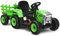 GOPLUS 12V Kinder Elektrischer Traktor mit Anhänger, 3-Gang Elektrofahrzeug mit Fernbedienung, Elektroauto mit LED-Licht & Musik & Bluetooth, 30 kg Belastbarkeit, ab 3 Jahre (Grün)