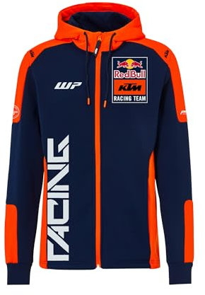 Red Bull - KTM Replica Team Zip Hoodie - Offizielles Merchandise, Dynamischer Renn-Print, Premium-Qualität - Herren - Größe S - Blau/Orange