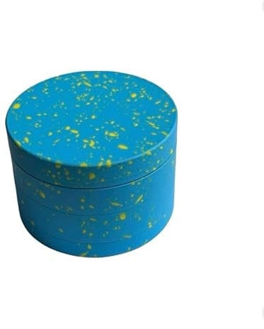 Generic Speckled Herb Grinder, 4 Piece, 63mm,Soft Touch Design (Blue), Ps123
