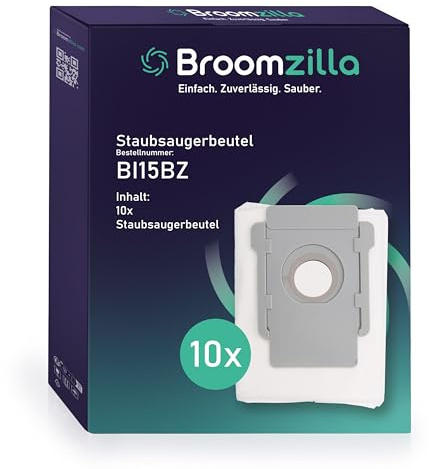 Broomzilla 10 Staubsaugerbeutel für iRobot Roomba i7, i7+, i3+, i4, i6, i6+, j7, E5 E6 E7, Zubehör Staubbeutel für Roomba i-/s-/j Serie