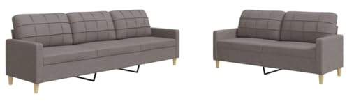vidaXL 2-TLG. Sofagarnitur Taupe Stoff