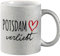 huuraa Glitzer-Kaffeetasse Potsdam verliebt 330ml Silber Glitter Keramik Becher mit Namen deiner Lieblingsstadt in Brandenburg