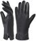 Harssidanzar Damen Winter Warmes Futter Lammfell Leder Handschuhe Touchscreen Texting Warme Fahrhandschuhe HL001EU,Schwarz,Größe XL