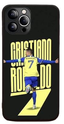 EZB Cristiano Ronaldo Themed iPhone Phone Case | Flexible Shock Absorbant Cool Phone Cover | Ronaldo Yellow and Black Al Nassr Case (iPhone 16)