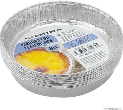 BARGAINS-GALORE Pack of 64 Disposable Medium Aluminium Round Foil Pans | Disposable, Foil Baking Trays | Pie Tins Pot Ideal for All Types of Pie | Strong Quality