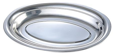 Alipis Bandeja Elegante de Acero Inoxidable de 28 Cm para Servir Fideos de Pescado en Fiestas Tipo Bufé