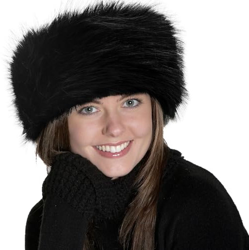 UILYNIU Bandeau en fausse fourrure pour femmes Cache-oreilles pour Femme Accessoires d'Hiver Peluche Moelleux Pliable Thermique pour l'Extérieur Ski Course Oreilles protection Contre