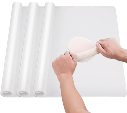 3Pcs Translucent Silicone Mats, 30cm X 40cm Silicone Mats for Worktops, Baking Craft Placemat, Clear Table Protector Heat Resistant Table Protector