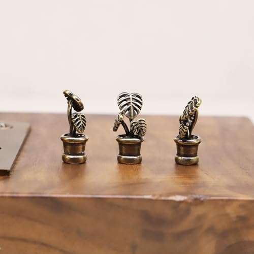 Pianta con testa di cerniera, decorazione magnetica in miniatura, decorazione per porta, stravagante e stravagante, regalo per amanti delle piante, graziosa decorazione per piante (3 per set)