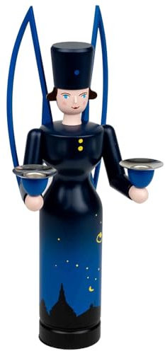 Seiffener Volkskunst Schalling | Jahresengel | Volkskunst aus dem Erzgebirge | Weihnachtsfiguren Lichterfiguren | Jahresengel 2025 Gute Nacht