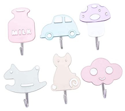 HOLIDYOYO 3 Stück Selbstklebende Wandhaken aus Kunststoff Starke Klebehaken für Schlafzimmer Bad und Küche Dekorative Aufhänger ohne Bohren