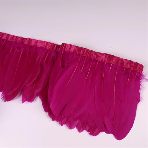 Federborten, Fransen, 2 Yards/Stück, Nähen, Basteln, Kleid, Rock, Wanddekoration für Partykleidung, 24 m, Fuchsia