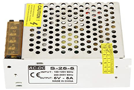 Aramox 5A 5V DC 10W/25W Fuente de Alimentación de Conmutación, Adaptador de Alimentación Impermeable Adaptador de Transformador LED de Transformador LED DIMBILD PROBLED para, Iluminación, Monitoreo