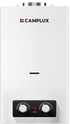 CAMPLUX Gasdurchlauferhitzer 11 L/Min für Küche/Bad, Niedrige NOx/ErP, 20 mbar, Erdgas, 3V, 22kW, BD300CTNG