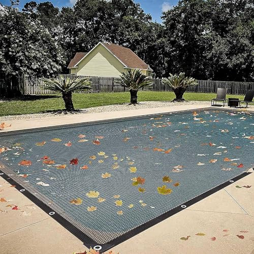 Ultimate Winter Pool Leaf Net Cover – Rete rettangolare premium per piscine interrate – 3 m x 6 m – resistente schermo nero per tenere fuori le foglie e proteggere la piscina