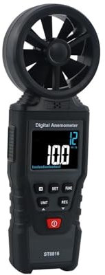 SVGVUBMUC Digital Anemometer Wind Speed Meter ST8816 Air Velocity Flow Gauge Thermometer
