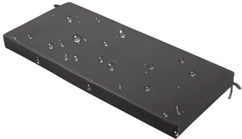 YFHT Bankauflage Outdoor Wasserfest, 140x40x5cm Gartenbank Auflage mit Bändern, Sitzauflage Bank, Sitzkissen Bank Outdoor, Sitzpolster Bank für Garten, Terrasse, Balkon，Darkgray
