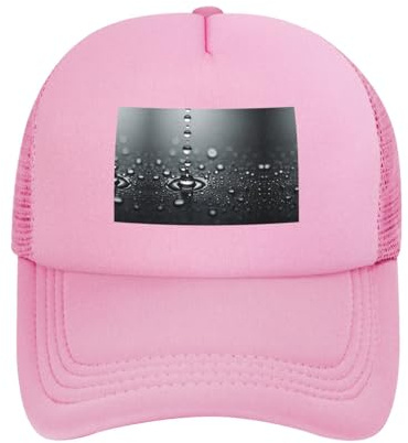 Casquette de baseball unisexe Drops Water noire – Chapeau de golf en maille respirante, chapeau de soleil réglable pour sports de plein air, rose, taille unique