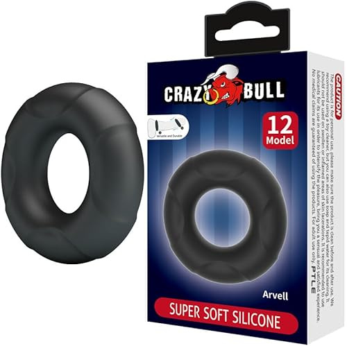 Crazy Bull Men's Arvell - Modell 12 Penisring Black 6 cm