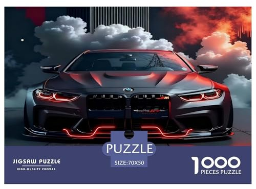Roter Sportwagen Puzzle 1000 Teile Impossible Geschicklichkeitsspiel Für Erwachsene Und Kinder, Klassische Geschenk Farbenfrohes Legespiel Home Dekoration 70x50cm/1000pcs