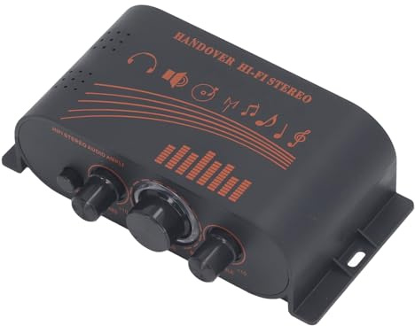 Wakects Amplificatore di Potenza HiFi, Mini Amplificatore Stereo con Bluetooth 5.0, 2 X 20 W RMS 100 W di Potenza di Picco, Bassa Distorsione, Corpo in Alluminio per Garage per Auto Home
