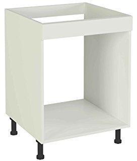 Meka-Block Módulo de Cocina bajo Horno, Madera, Blanco Soft, 60x60x80 cm