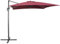 Beliani Parasol de Jardin ou de Terrasse Carré Rouge Bordeaux avec Pied Déporté Noir, Toile 250 x 250 cm cm Anti UV et Rotation à 360