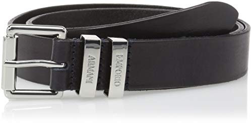 Emporio Armani Damen Volanato Leather Belt Gürtel, Midnight Blue, 65