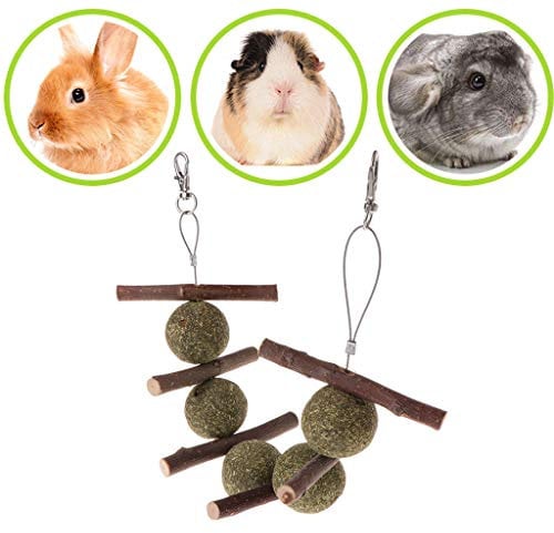 Haven shop Spielzeug zum Zähneknirschen, Apfelstäbchen, Kauspielzeug, Hamster, Kaninchen, Apfelbaum, Ast, Grasball, zum Aufhängen, Käfig für Kaninchen, Chinchillas, Hamster, Meerschweinchen