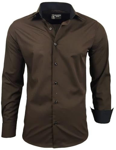 Subliminal Mode Camicia a Maniche Lunghe da Uomo | vestibilità Classica | Comoda e Facile da Lavare | Ideale per L'Ufficio e Le Uscite Informali 444-5