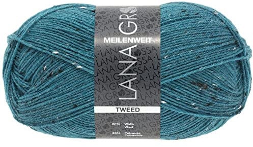 LANA GROSSA Meilenweit 100 | Sockenklassiker, uni und bedruckt, waschmaschienenfest | Handstrickgarn aus 80% Schurwolle & 20% Polyamid | 100g Wolle zum Stricken & Häkeln | 420m Garn FB159