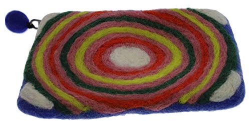 Kunst und Magie Damen Geldbeutel Kulturtasche aus Filz Bunt, Farbe:Blaubunt