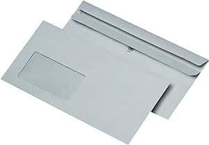mayer-network Briefumschläge Recycling DIN lang (220x110 mm), mit Fenster, selbstklebend, 75g/qm, 1.000 Stück; Packungsinhalt: 1000 Stück