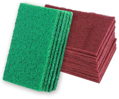 20 Piezas Esponja de Limpieza, Estropajo de Doble Cara, Esponja de Limpieza de Esmeril, para Limpiar la Cocina, el Fregadero y el Tazón (Rojo Verde)