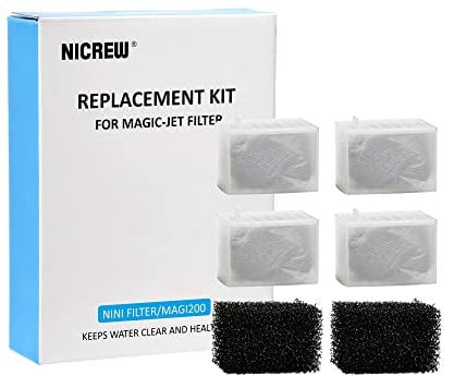 NICREW Replace Cartridge for Fish Tank Filter 150L/H & 200L/H, Aquarium Filter Foam and Active Carbon