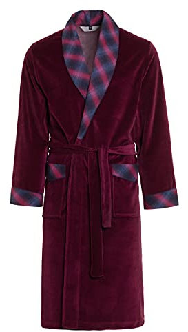 Robe de Chambre pour Hommes Revise Vasco RE-104 Velours – Rouge Bordeaux 1055 - M