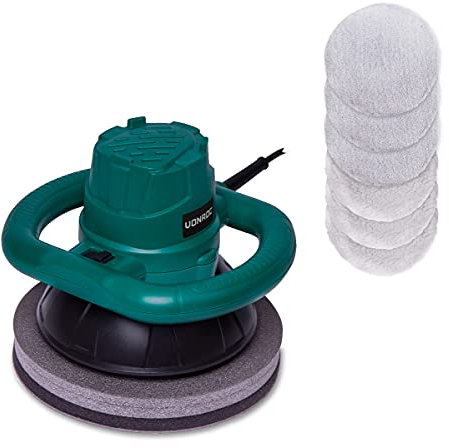 VONROC Exzenter Poliermaschine Auto Set elektrisch - Auto Zubehör Politur zum Kratzer entfernen, Autopflege Set - Variable Geschwindigkeit, 120W, 240MM inkl. 6xPolierschwamm