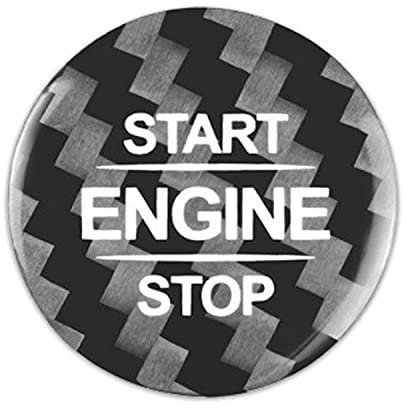 Auto Motor Knopf Abdeckung,MoreChioce Kohlefaser Auto Motor Start Stop Schalter Knopf Zündknopf Abdeckung Kompatibel mit Klasse A W177 V177 A180 A200 A220 A250 AMGA35 A45 2019 2020 2021+,Schwarz