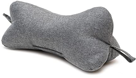 H&F | Kissen Kopfkissen Lesekissen Leseknochen Nackenkissen Nackenrolle Knochenkissen Reisekissen Waschbar, für Bett, Sofa 2-er Set | Farbe: Grau