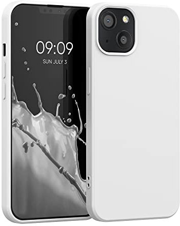 kwmobile Hülle kompatibel mit Apple iPhone 13 Hülle - gummierte TPU Silikon Handyhülle - Schutzhülle für kabelloses Laden - Case in Moon Glow
