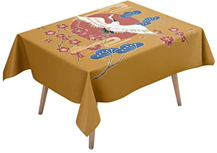 Nappe pour Table Basse en Verre Nappe Rectangle Exterieur Motif De Style Chinois Table De Linge Nappe Anti Tache Impermeable Style 5 Décoration De Protection De Table 110X170Cm