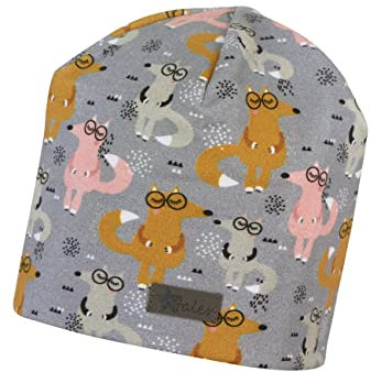 Sterntaler Unisex Kinder Mütze Baby Beanie Mütze Füchse, rauchgrau, 51