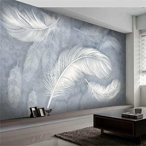 Sedomax Moderne mode plumes papier peint 3D peint à la main photo peinture murale salon chambre à coucher luxe Art créatif papier peint papier peint mural-150cm(W)×105cm(H)