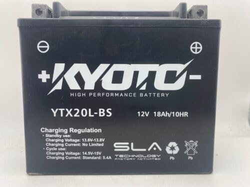 Batterie moto AGM Kyoto SLA YTX20L - BS prête à l'emploi - Dimensions : 17,5 x 8,7 x 15,5 cm pour YAMAHA Kodiak 700, EPS 700 2016-2020