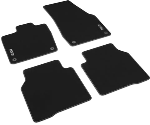 Volkswagen 14B061270WGK Fußmatten Premium Textilfußmatten 4X Stoffmatten, schwarz, mit ID.7 Schriftzug