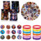 Clvsyh FNAF Party Mitgebsel Set, 86 PCS Mitternacht Bär Kindergeburtstag Geschenke Silikonarmbänder, Anstecker, Geschenktüten, Aufkleber, Für Jungen Mädchen Beängstigend Theme Party Zubehör